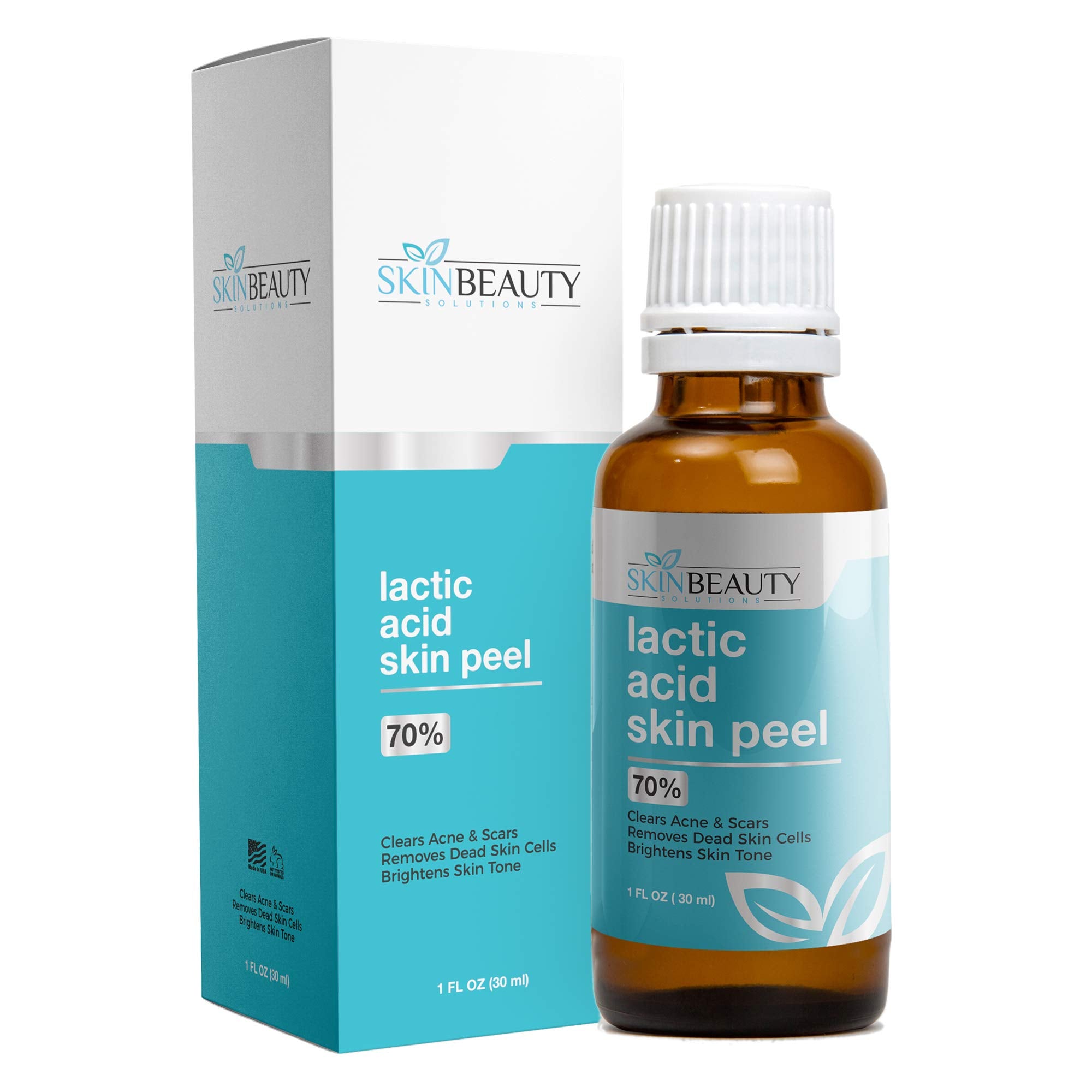 LACTIC Acid 70% Skin Peel- Alpha Hydroxy (AHA) For Wrinkles Dry Skin Uneven Skin Tone Melasma & More - 1oz/30ml